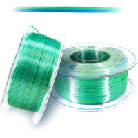 Yousu Silk Pla Filament 1.75Mm, 3D Printer Filament Coextrusion Filament Dual Color, Compatible With Most Of 3D Printer, Silk Blue Green 1Kg(2.2Lbs).