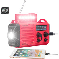 5000Mah Weather Alert Radio, Am/Fm/Sw/Noaa Radio, Solar Hand Crank Portable Survival Emergency Radio,Rechargeable Battery Power Bank Usb Cellphone Charger,Camping Flashlight Lantern,Sos Alarm,Compass
