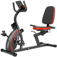 Vanswe Recumbent Exercise Bike For Adults Seniors - For Home Workout With 16 Levels Resistance, 380 Lbs Weight Capacity, Bluetooth Connectivity And Pulse Sensor Rb661(Red)