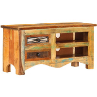 Vidaxl Classic-Style Tv Cabinet - Solid Reclaimed Wood - Built-In Storage - Handmade Craftsmanship - Industrial Style Elements