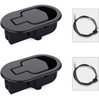 Baridwon 2 Sets Recliner Replacement Parts - Metal Recliner Handle, Release Pull Cable Fits Ashley & Most Recliner Sofas, Exposed Cable Length 5.1 Inches