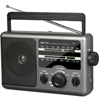 Am Fm Portable Radio Battery Operated Radio By 4X D Cell Batteries Or Ac Power Transistor Radio With And Big Speaker, Standard Earphone Jack, High/Low Tone Mode, Large Knob