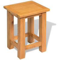 Vidaxl Brown End Table/Nightstand - Solid Oak Wood And Mdf Veneer | Compact Design For Small Rooms | Durable And Functional | Rectangular Side/End Table Console