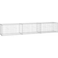 Vidaxl Gabion Wall With Covers, Galvanized Steel, Weather-Resistant And Rustproof, Ideal For Residential & Commercial Landscaping, Easy Assembly, 118""X19.7""X19.7""