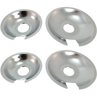 Kitchen Basics 101 Made In The Usa 715877 And 715878 Replacement Range Cooktop Drip Pans For Jenn Air - Includes 2 6-Inch And 2 8-Inch Pans, 4 Pack