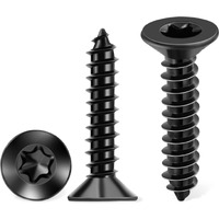100 Pcs #8 X 3/4 Inch Black Coated Flat Head Torx/Star Wood Screws, Stainless Steel 18-8 (A2) Fully Threaded No.8 X 0.75 Length Screw By Tpohh