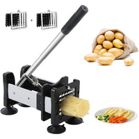Votron French Fry Cutter Potato Cutter Stainless Steel With 2 Size Durable Blades For Vegetables, Potato, Onions, Carrots, Cucumbers, Fruits, Apples