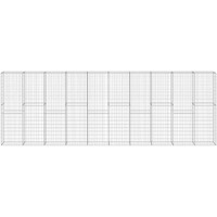 Vidaxl Gabion Wall With Covers - Rustproof Galvanized Steel Retaining Wall For Residential And Commercial Use, Easy Assembly, Loading Capacity: 87.4 Lb/Ft, 236.2""X11.8""X78.7""