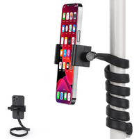Mippko Portable Flexible Cell Phone Holder Stand For Shopping Cart/Treadmill/Stroller/Elliptical/Car/Bike,Compatible With 3.5~7.5"" Iphone/Smartphone, 27.5 Inch / 70Cm Long Arm For Cellphone