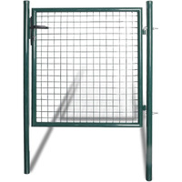 Vidaxl Single Door Fence Gate - Green Powder-Coated Steel - Heavy Duty Locking System With 3 Keys - Easy To Install - Secure Barrier For Garden, Patio Or Terrace.