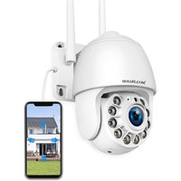 Hosafe.Com Cameras For Home Security Outdoor Wifi, Plug-In 24/7 Video Surveillance System, Spotlight Color Night Vision, Human Motion Detection, Ptz Auto Tracking, Two Way Talk, Waterproof