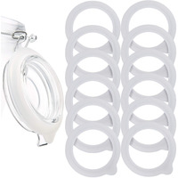 Luter 12Pcs Silicone Jar Seal Replacement Airtight Silicone Seal Gaskets For Mason Jar Lid, Wide Mouth Glass Jars