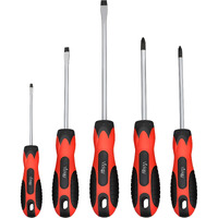 Vickay Screwdriver Set, Permanent Magnetic Precision Tips, Rust Resistant Heavy Duty Shank Toolkit For Men Repairing, Slotted & Phillips Screwdriver, Ergonomic Comfortable Non-Skid Handle, 5 Pieces