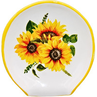 Sunflower Kitchen Decor - Sunflower Spoon Rest, Ceramic Spoon Rest For Stove Top, Large Spoon Rest For Kitchen Counter Decor, Farmhouse Cute Utensil Holder Spoon Holder - Sunflower Christmas Gifts