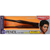 Red By Kiss 0.3 Inch Pencil Flat Iron With Ceramic Tourmaline, Hair Straightener For Thin And Short Hair Edge Styling, Even Heat Distribution With Fast Heat Up