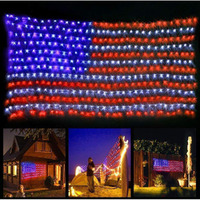 420 Led American Advanced Flag String Lights, Waterproof Led Flag Net Light Of The United States For Yard,Garden Decoration, Festival, Holiday, Party Decoration,Christmas Decorations (Plug In Power)