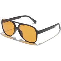 Trendy Retro Vintage Yellow 70S Orange Tinted Aviator Sunglasses For Women Oversized Lentes De Sol Black Square Shades Big Cool Night Vision Men Cute 90S Fashion Ladies 80S Large Flat Top Shady Rays