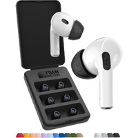 Foam Masters Ultra-Premium Memory Foam Ear Tips For Airpods Pro 1St & 2Nd Gen | 3 Pairs | Black Magic Version 6.0 | Comfortable | Secure | Better Noise Cancellation | Replacement Buds - Black