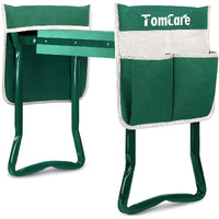 Tomcare Upgraded Garden Kneeler Seat Widen Soft Kneeling Pad Garden Tools Stools Garden Bench With 2 Large Tool Pouches Outdoor Foldable Sturdy Gardening Tools For Gardeners, Green