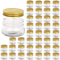 Encheng 5 Oz Wide Mouth Mason Jars,Clear Glass Jars With Lids(Golden),Small Spice Jars For Herb,Jelly,Jams,Wedding Favors,Shower Favors,Baby Foods,Mini Canning Jars For Kitchen Storage 40 Pack