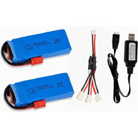 Cbb 7.4V 2500Mah Lipo Battery Banana Plug For Drc-446 Syma X8C X8W X8G Hq899 Rc Quadcopter Parts X8C Battery 2 Pack With Usb Charger