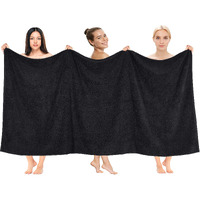 Cotton Paradise Oversized Bath Sheet, 100% Cotton 40X80 Clearance Bath Towel Sheet, Turkish Extra Large Bath Towel For Bathroom, Black Bathsheet
