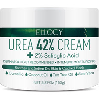 Ellocy Urea 42% Foot Cream For Dry Cracked Heels, Salicylic Acid, 5.29 Oz, Cracked Heel Repair For Dry Cracked, Callus Remover, Nail Repair Cream, Foot Lotion For Dry Cracked Feet