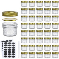 Encheng 4 Oz Glass Jars With Lids And Bands,Small Canning Jars For Caviar,Herb,Jelly,Jams,Mini Wide Mouth Mason Jars For Kitchen Storage Preserving Food And Party Favors 40 Pack