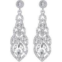 Mecresh Clear Crystal Unique Design Teardrop Dangle Earrings For Bridemaid Or Wedding