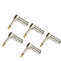 Hsp-Hswiti Audio 1/4"" 90 Degree Right Angle Plug, 6.35Mm Heavy Duty Ts Mono Male Solder Jack Connector For Speaker/Guitar/Microphone Cables - 5Pack