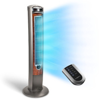 Lasko Oscillating Tower Fan, Nighttime Setting, Remote Control, Portable, Timer, For Bedroom, Home And Office, 3 Quiet Speeds, 42.5"", Silverwood, T42954, Woodgrain And Grey
