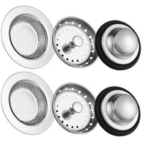 Kitchen Sink Drain Strainer 6 Pack Stainless Steel Sink Stopper, Anti-Clogging Kitchen Sink Drain Basket For Kitchen Sink Strainer Replacement Set
