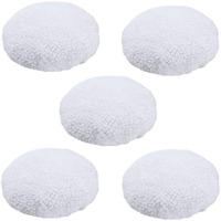 Kingbra 5Pcs Car Polisher Pad Bonnet (9 To 10 Inches), Soft Microfiber Polishing Bonnet Buffing Pad Cover, Car Waxing Bonnet Waxer Pads For Car Polisher