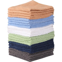 Towel And Linen Mart 100% Cotton - 24 Pack Wash Cloth Set - Flannel Face Cloths, Highly Absorbent And Soft Feel Fingertip Towels (Multi, Pack Of 24)