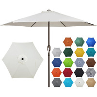 Blissun 7.5 Ft Patio Umbrella, Yard Umbrella Push Button Tilt Crank (Cream White)