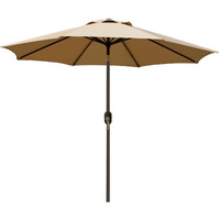 Blissun 9' Outdoor Patio Umbrella, Outdoor Table Umbrella, Yard Umbrella, Market Umbrella With 8 Sturdy Ribs, Push Button Tilt And Crank (Tan)