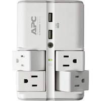 Apc Wall Outlet Surge Protector With Usb Ports, Pe4Wru3, (4) Rotating Multi Plug Outlet, 1080 Joule Surge Protection