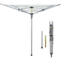 Js Hanger Collapsible 4-Arm Rotary Outdoor Umbrella Drying Rack Clothes Dryer Clothesline With 131Ft Drying Space
