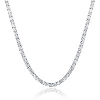 18 Inch Tennis Chain 18K White Gold Plated | 4.0Mm Round Cubic Zirconia Cut Tennis Necklace For Women And Men
