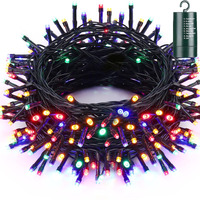 Toodour Battery Christmas Lights, 68.9Ft 200 Led Christmas String Lights With 8 Twinkle Modes, Timer, Waterproof Battery Operated String Lights For Home, Party, Holiday, Christmas Decor - Multicolor