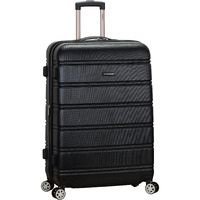 Rockland Melbourne Hardside Expandable Luggage With Spinner Wheels, Black, Checked Large 28""
