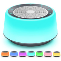 Bgoverss White Noise Sound Machine, Baby Sound Machine Kids With 30 Soothing Sounds And 7 Colors Warm Night Light For Sleeping, 5 Timers Portable Plug In Sound Machine For Baby, Adults,Grey Color