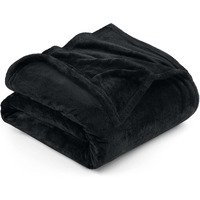 Utopia Bedding Fleece Blanket Queen Size Black 300Gsm Luxury Anti-Static Fuzzy Soft Microfiber Bed Blanket (90X90 Inch)
