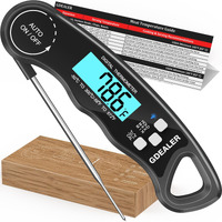 Gdealer Meat Thermometer Digital Instant Read Thermometer Ultra-Fast Cooking Food Thermometer With 4.6    Folding Probe Calibration Function For Kitchen Milk Candy, Bbq Grill, Smokers (Grey)