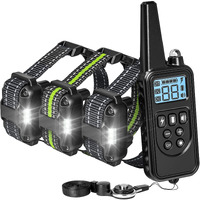 F-Color Dog Shock Collar With Remote Control - 2600Ft Dog Training Collar 3 Pack With Beep Vibration Shock And Light, Waterproof E Collar For Dogs Training For Large Medium Breeds