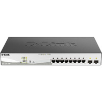 D-Link 10-Port Gigabit Smart Managed Poe+ Switch | 8 Poe+ Ports (130W) + 2 Sfp Ports | L2+ | Vlans | Web Managed | Surveillance Mode | Desktop Or Rackmount | Fanless | Ndaa Compliant (Dgs-1210-10Mp)