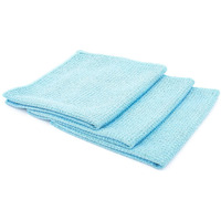 The Rag Company - Standard Waffle Weave Towels, Microfiber Detailing, Window/Glass And Drying, Wax & Polish, Lint-Free, Streak-Free, 370Gsm, 16In X 16In, Light Blue (3-Pack)