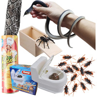 Lckla Prank Kit Realistic Rubber Snakes Fake Roaches Surprise Spider Box Funny Gag Gifts For Halloween Party Decoration April Fools Day Adults Men Women (B)