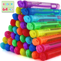 Bubble Wands Party Favors Pack Of 64, Mini Neon Bubble Wands | Odor-Free Non-Toxic Kids Bath Toy/Birthday Treats Bubble Maker Toys For Kids | Outdoor Summer Events & Celebration Toy Gift