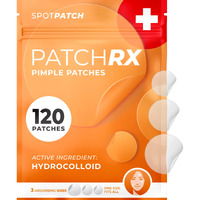 Patchrx Acne Patches (120 Count) With Hydrocolloid Only, Hydrocolloid Pimple Patches For Face - Zit Patch Acne Dots - Acne Patches - Pimple Patch With 3 Size Acne Stickers